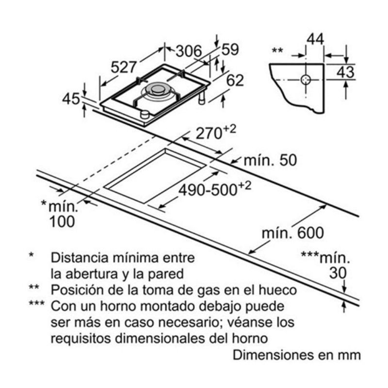 Bếp gas domino Bosch PRA326B70E - Ảnh 4