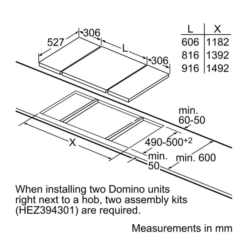 Bếp gas domino Bosch PRA3A6D70 - Ảnh 5