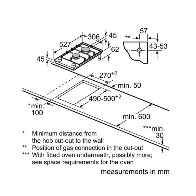 Bếp gas domino Bosch PRB3A6D70 - Ảnh 7