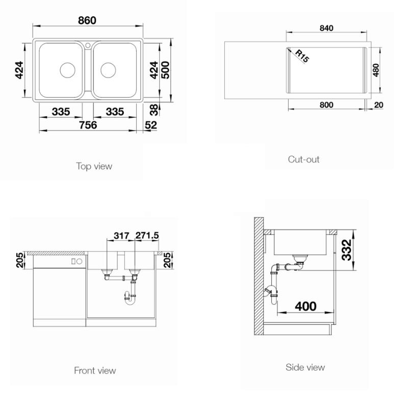 Chậu rửa bát Blanco LEMIS 8-IF - Ảnh 3