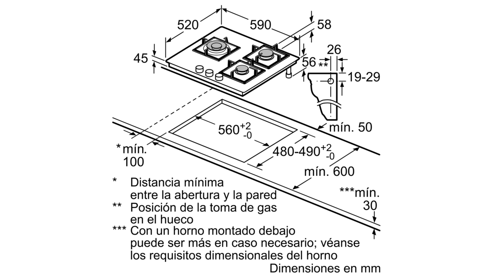 Bếp gas âm Bosch PPC6A6B20 Serie 6 - 3 vùng nấu - Ảnh 5