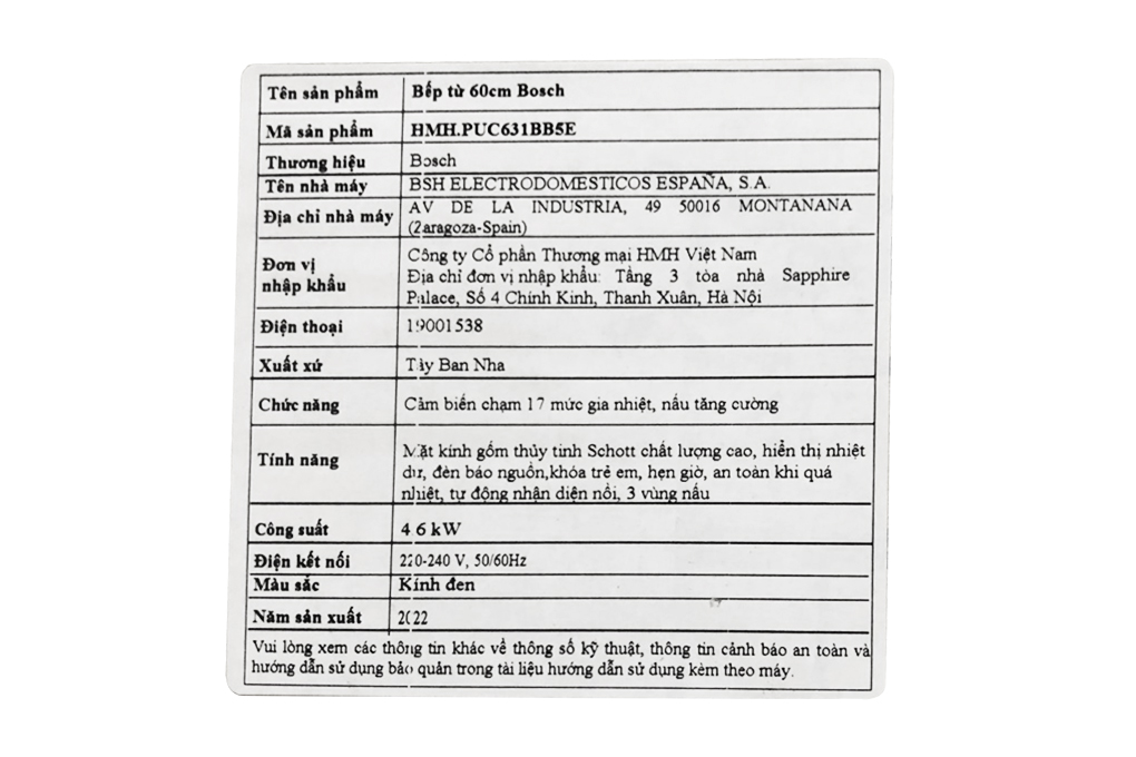 Bếp từ âm 3 vùng nấu Bosch PUC631BB5E Serie 4 - Ảnh 4