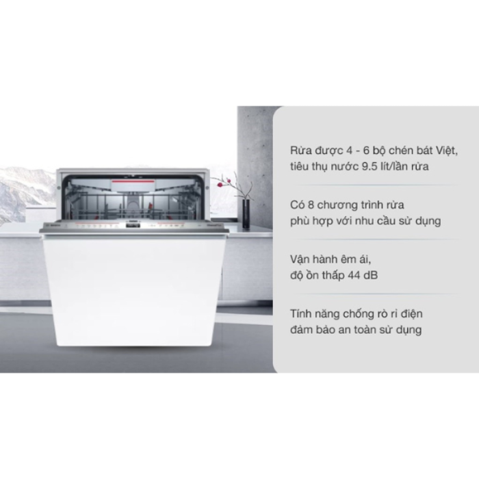 Máy rửa chén âm toàn phần Bosch SMV6ZCX42E Serie 6 Sấy Zeolight - Ảnh 21