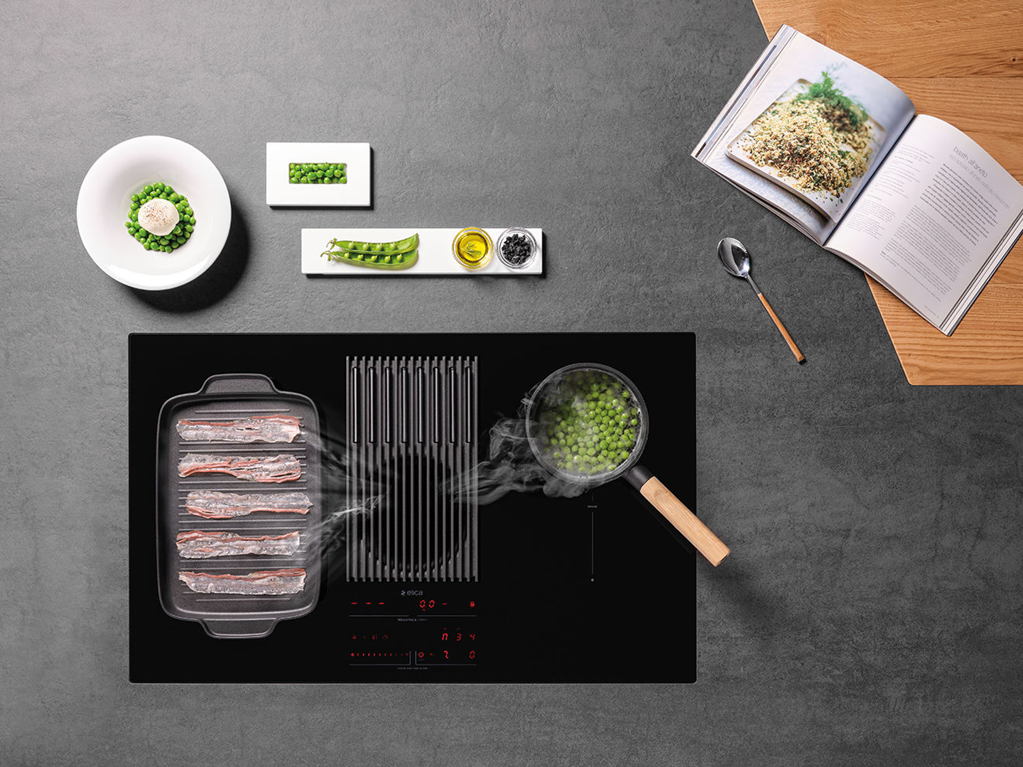 Bếp từ kết hợp máy hút mùi Elica NIKOLATESLA LIBRA BL/A/83 – PRF0147744 (Màu đen) - Ảnh 2