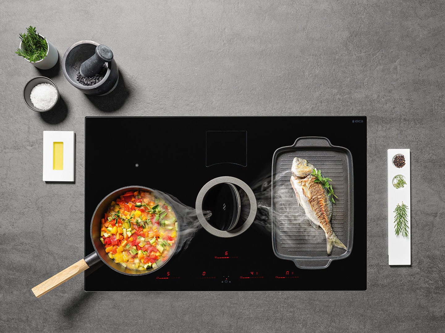 Bếp từ kết hợp máy hút mùi Elica NIKOLATESLA SWITCH BL/A/83 – PRF0146212 (Màu đen) - Ảnh 3