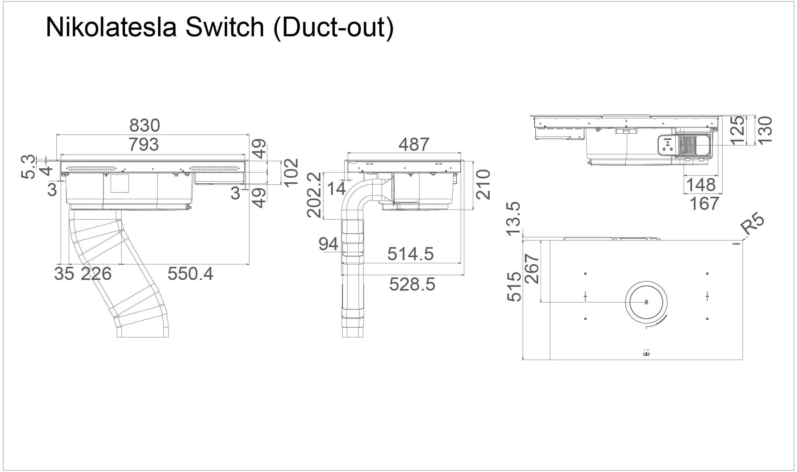 Bếp từ kết hợp máy hút mùi Elica NIKOLATESLA SWITCH BL/A/83 – PRF0146212 (Màu đen) - Ảnh 8