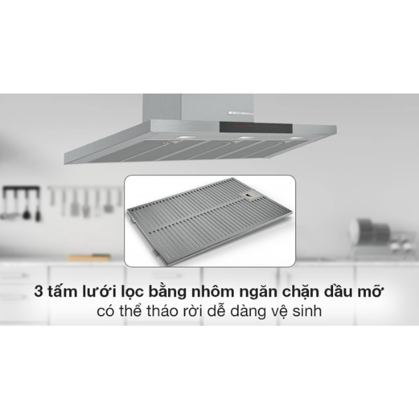 Máy hút mùi treo tường Bosch DWB98JQ50B Serie 8 - Khổ 90cm, công suất mạnh - Ảnh 6