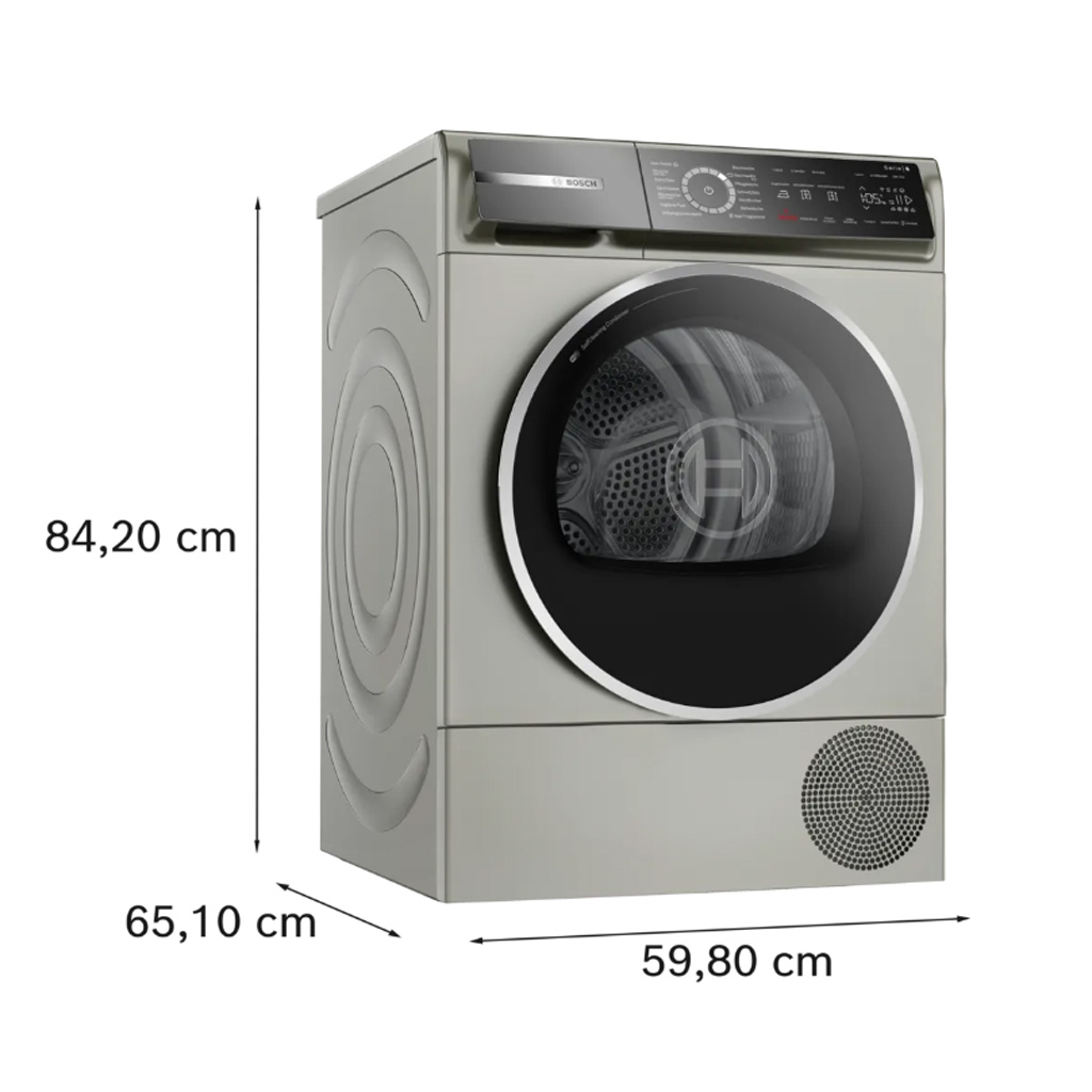 MÁY SẤY BƠM NHIỆT BOSCH WQB246CX0 SERIE 8 - 9KG Màu xám Bạc - Ảnh 6