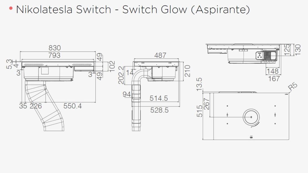 Bếp từ kết hợp hút mùi Elica NIKOLATESLA SWITCH GLOW BL/A/83 - Ảnh 7
