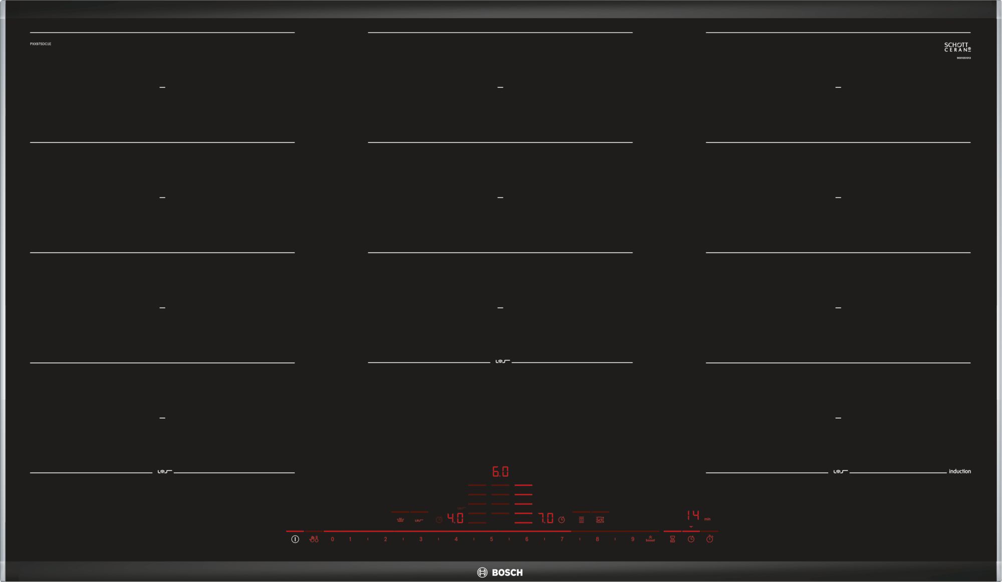 Bếp từ đa điểm Bosch PXX975DC1E Serie 8 - Khổ 90cm