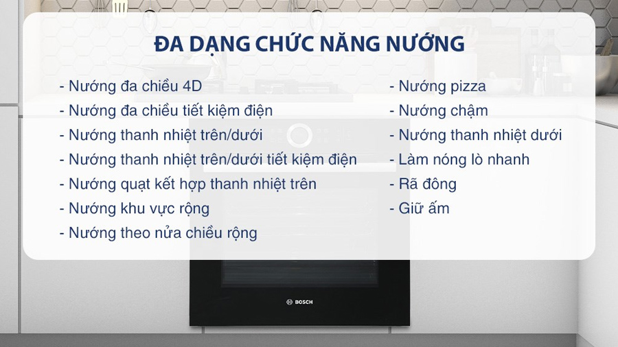 Lò nướng âm Bosch HBG634BB1B Serie 8, Ecoclean màu đen - Ảnh 13