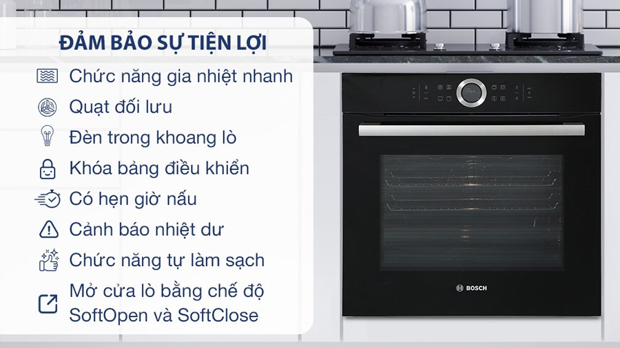 Lò nướng âm Bosch HBG634BB1B Serie 8, Ecoclean màu đen - Ảnh 12