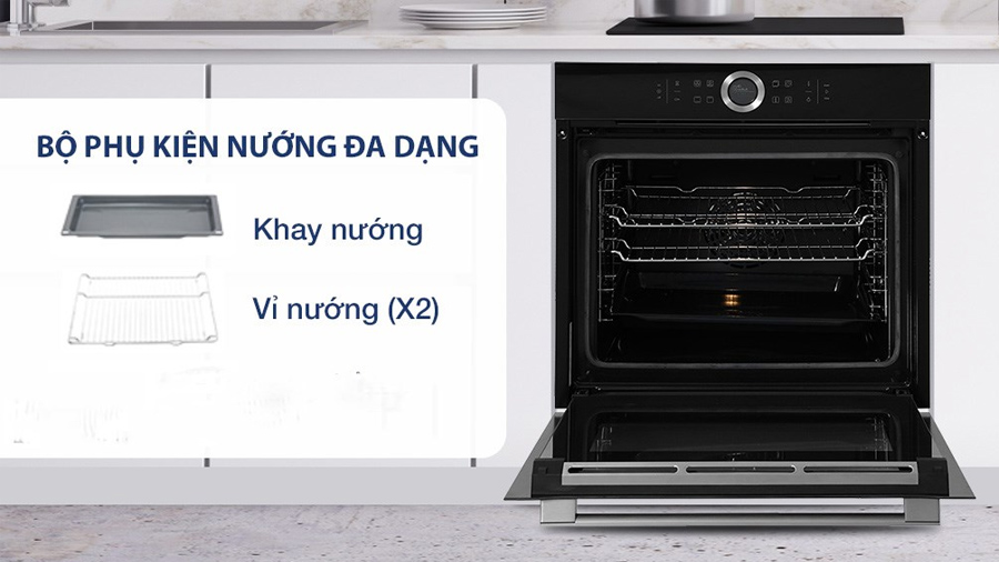Lò nướng âm Bosch HBG634BB1B Serie 8, Ecoclean màu đen - Ảnh 11